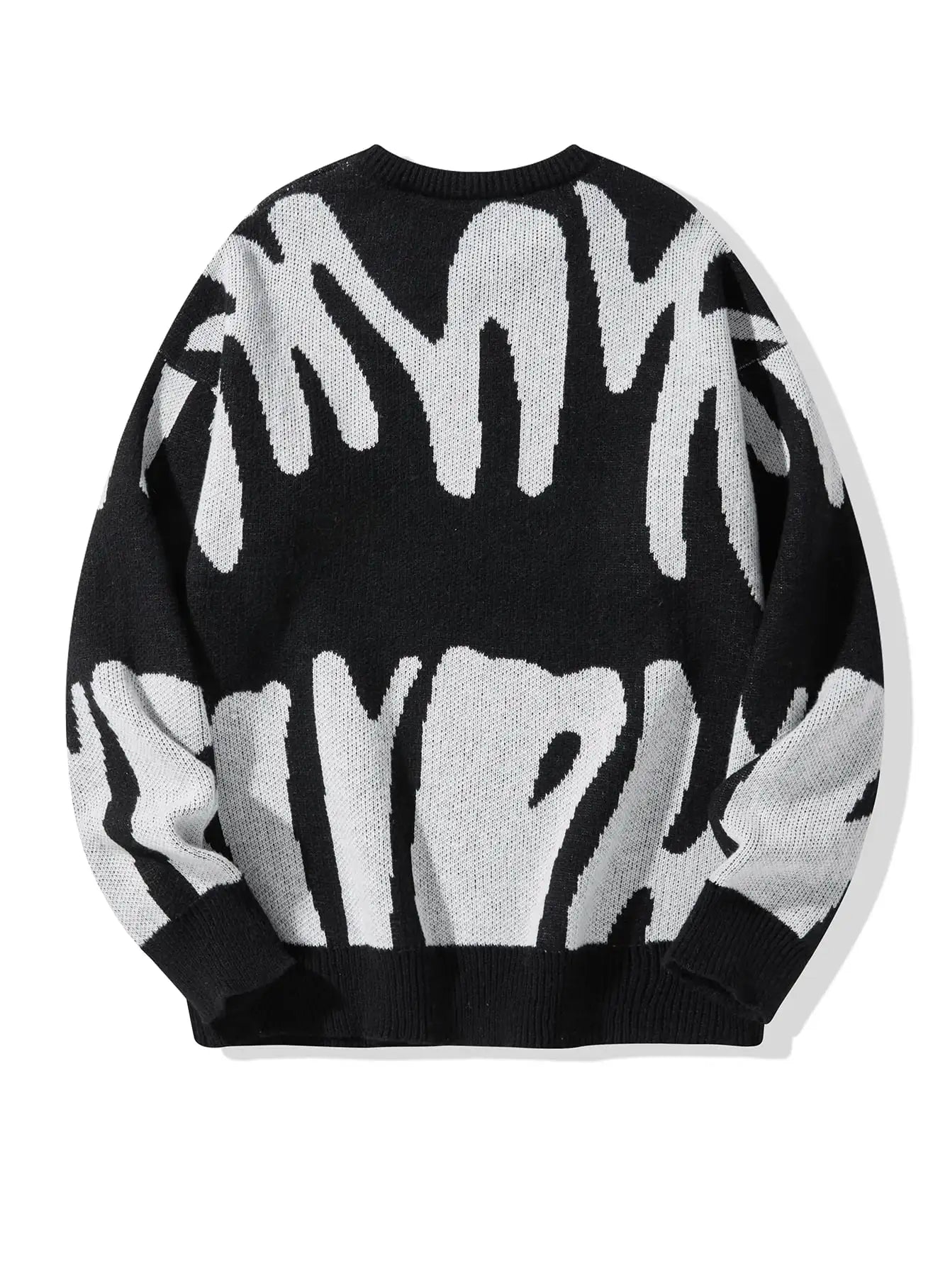 Contrast Jacquard Knit Pullover